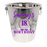 Personalised 18th Birthday Ice Bucket and Glass Gift with Name  - Always Looking Good -   
