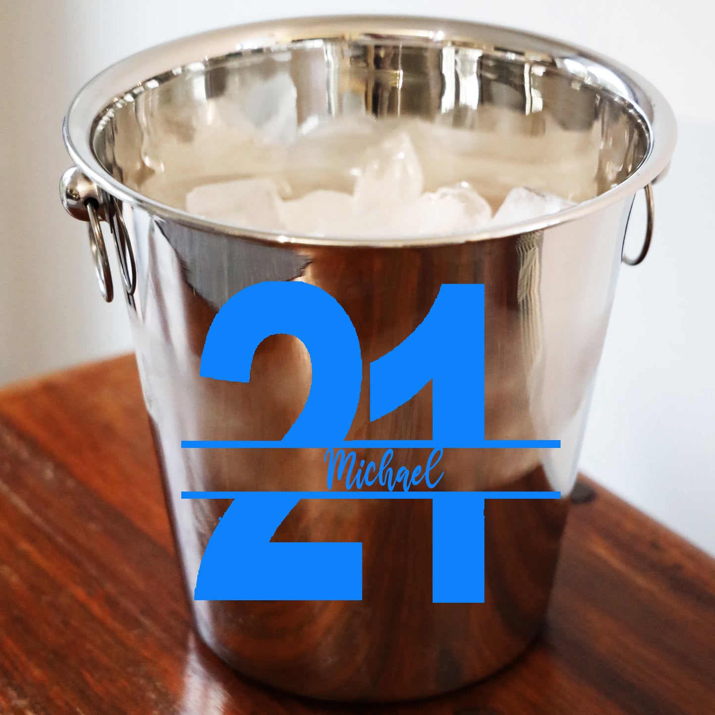 Personalised 21st Birthday Ice Bucket & Glass Gift with Name  - Always Looking Good -   