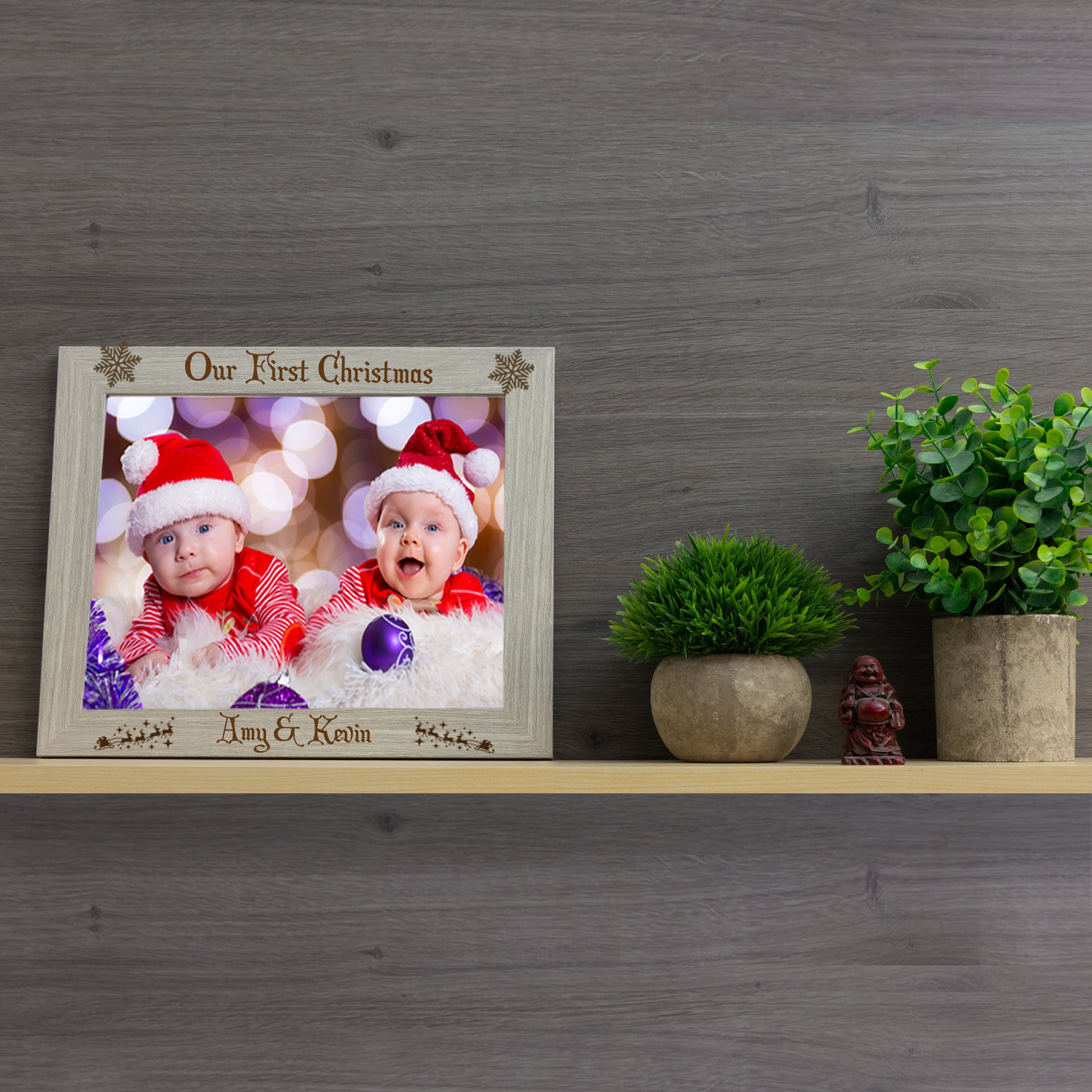 Personalised Engraved Our First Christmas Photo Frame For Twins / Couples  - Always Looking Good -   