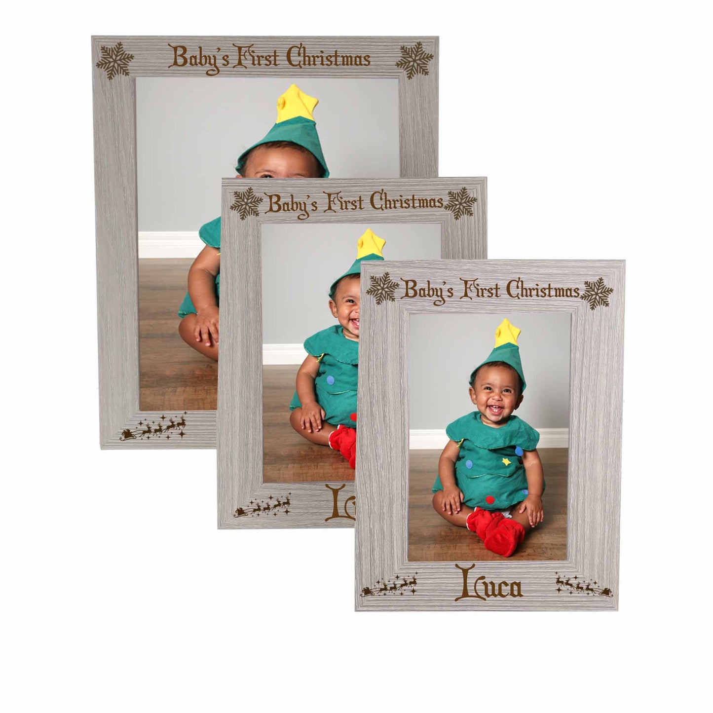 Personalised Engraved Baby's First Christmas Photo Frame  - Always Looking Good -   
