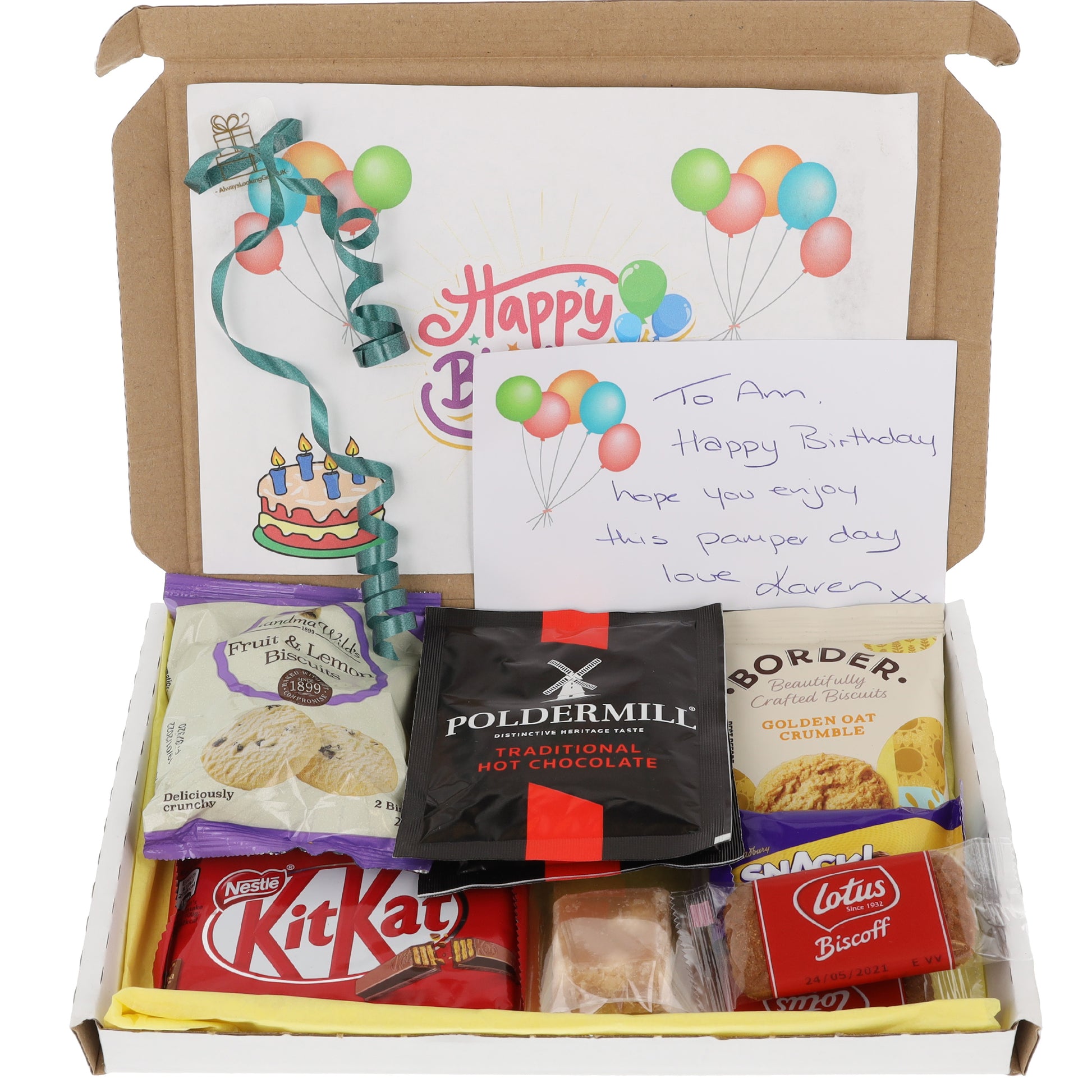 Afternoon Hot Chocolate & Biscuit Hamper Letterbox Gift Box  - Always Looking Good -   