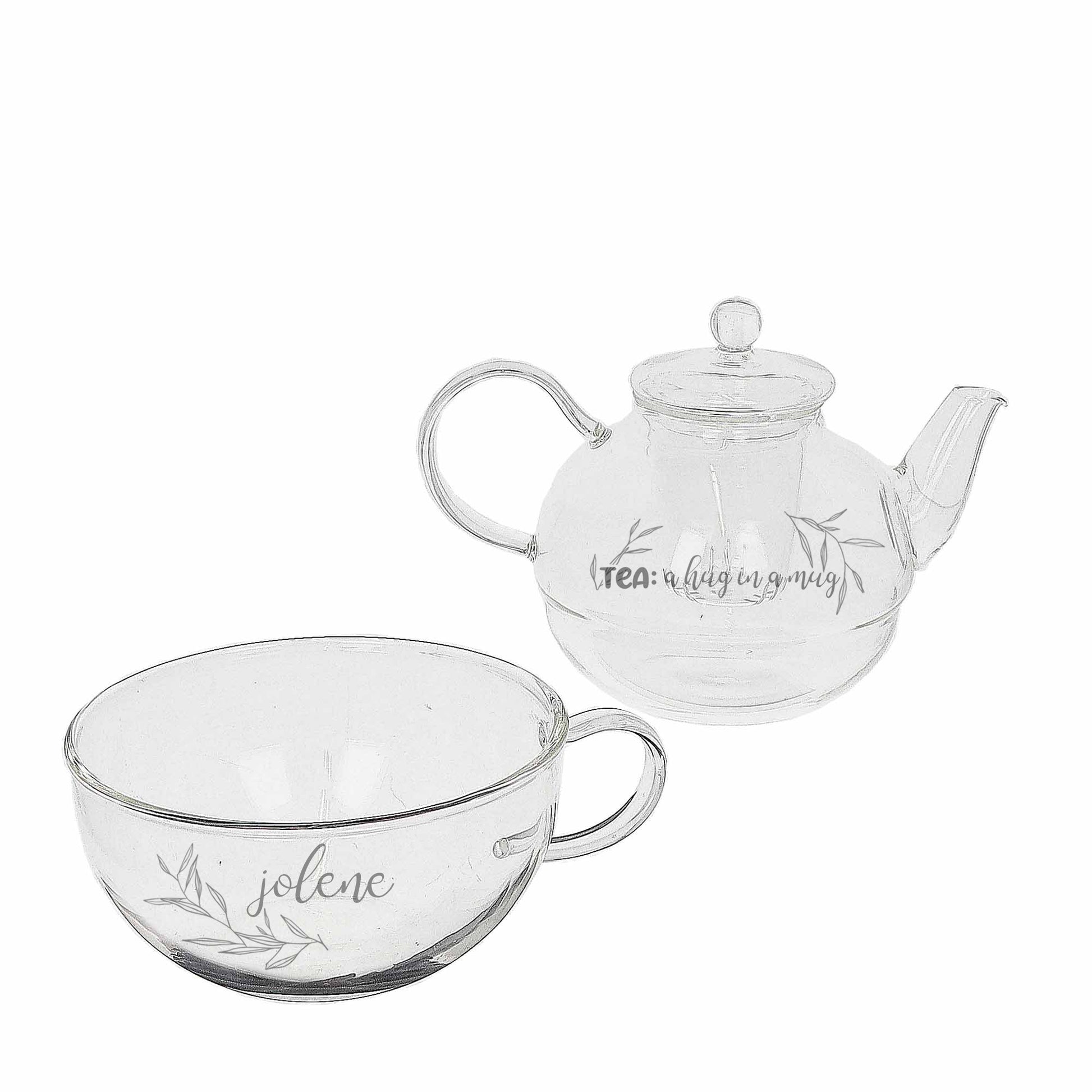 Personalised Engraved Tea for One Hug in a Mug Tea Pot  - Always Looking Good -   