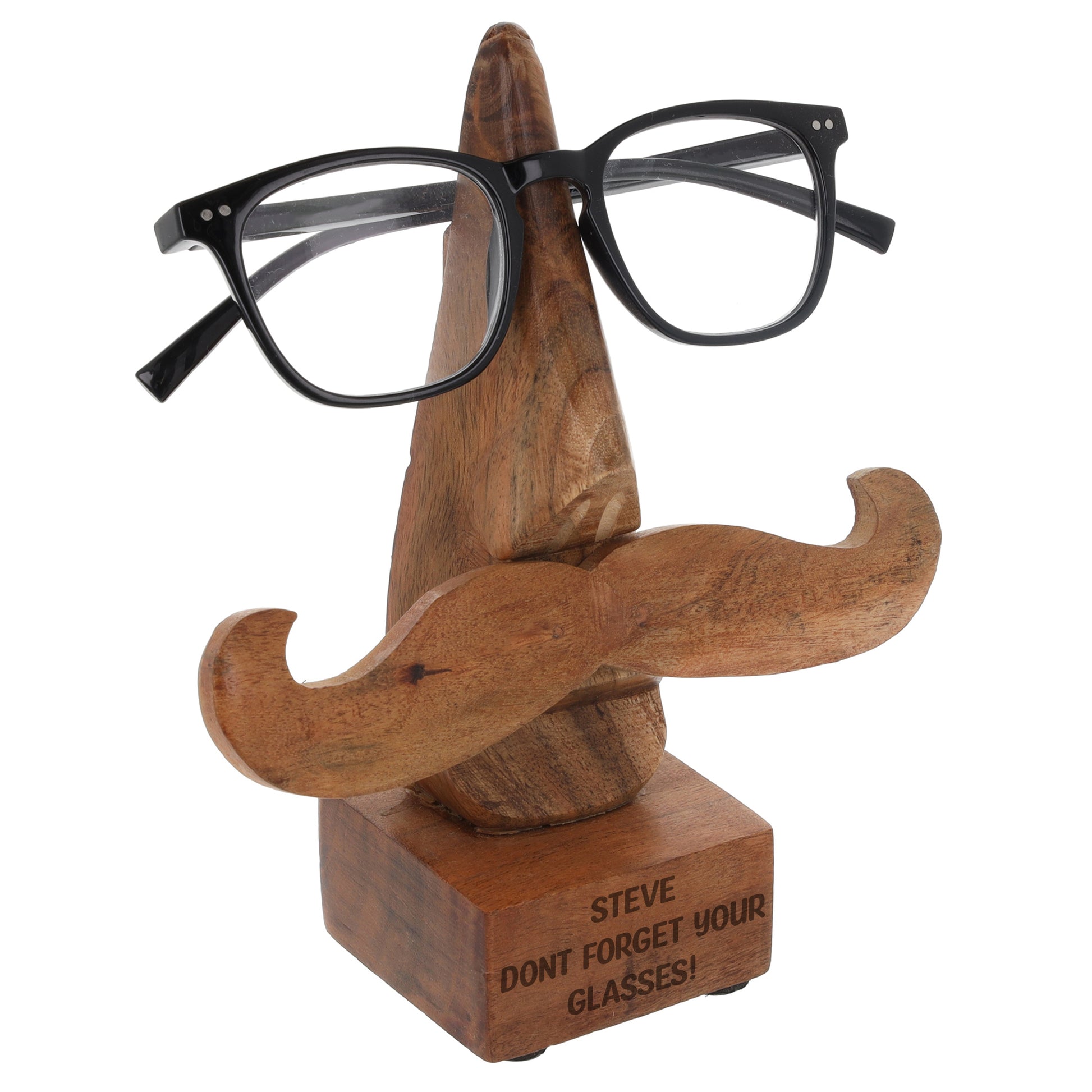 Personalised Engraved Wooden Face Glasses Holder  - Always Looking Good -   