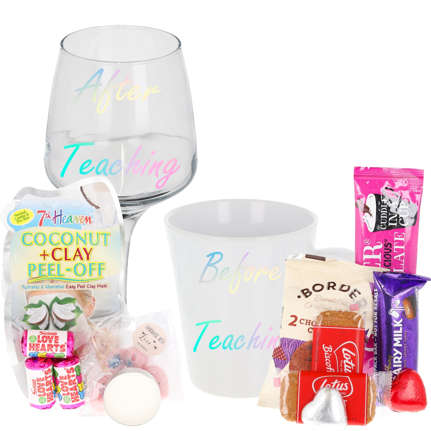 Personalised Set of Wine Glass & Mug Personalised Filled Gift  - Always Looking Good - Filled - Ladies Pamper & Hot Chocolate  