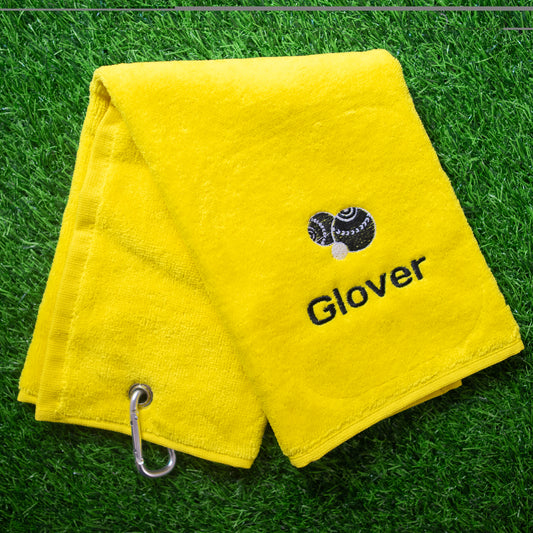Personalised Tri Fold Lawn Bowl Towel with Name  - Always Looking Good -   
