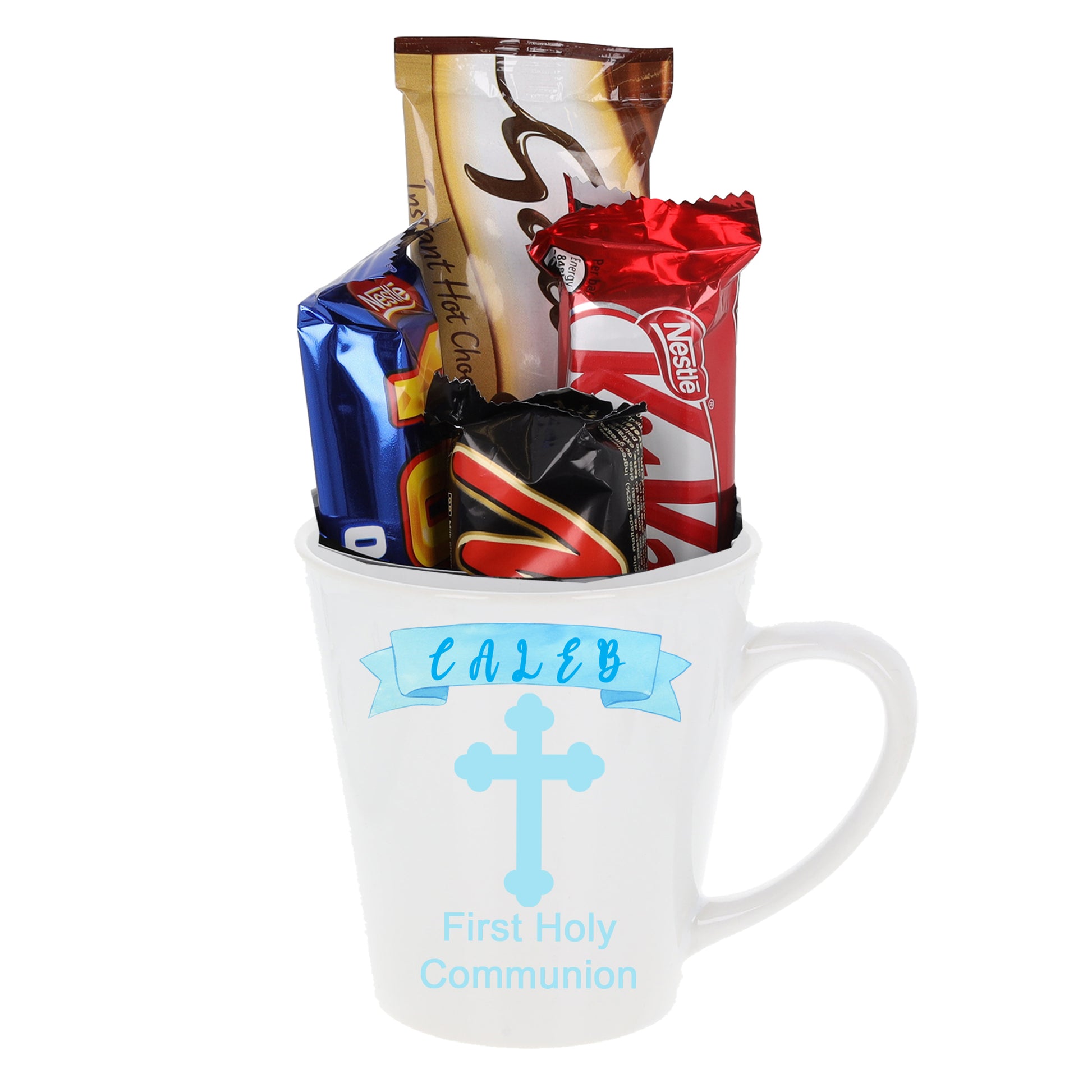 Personalised First Holy Communion Blue or Pink Mug and Coaster  - Always Looking Good -   