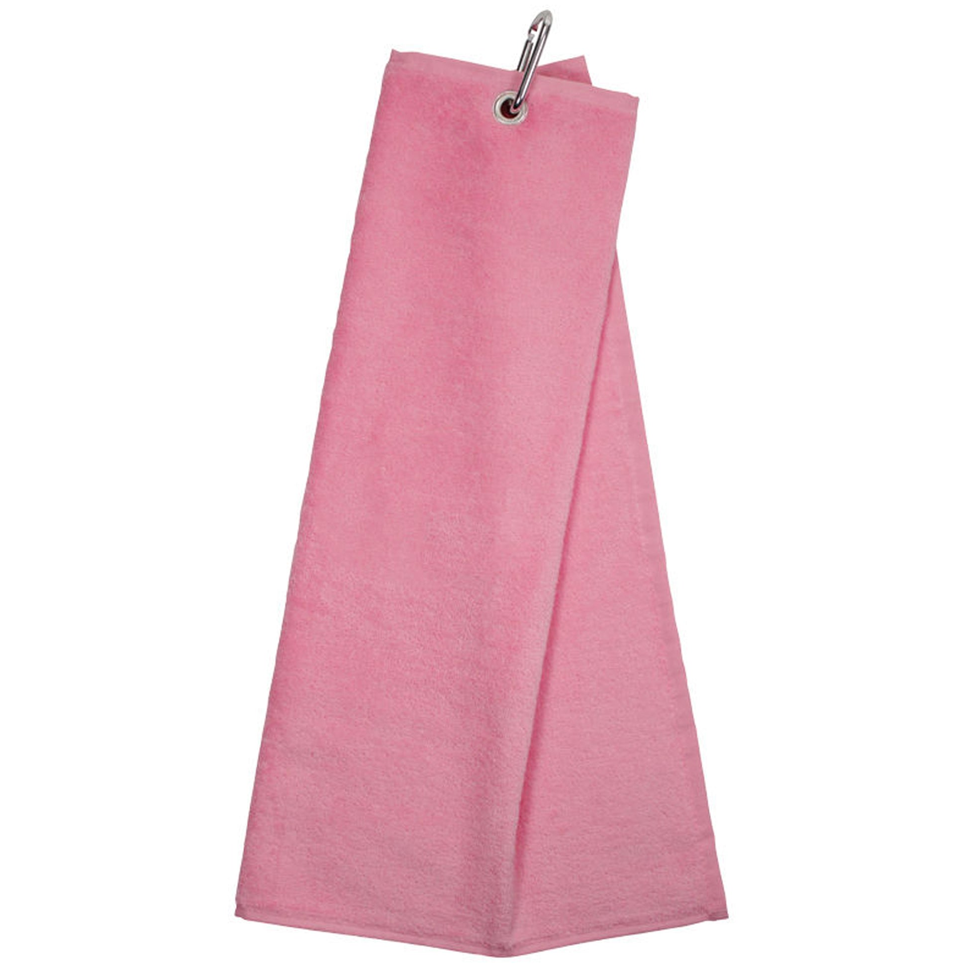 Personalised Embroidered Tri Fold TENNIS Towel Trifold with Carabiner Clip  - Always Looking Good - Pink  