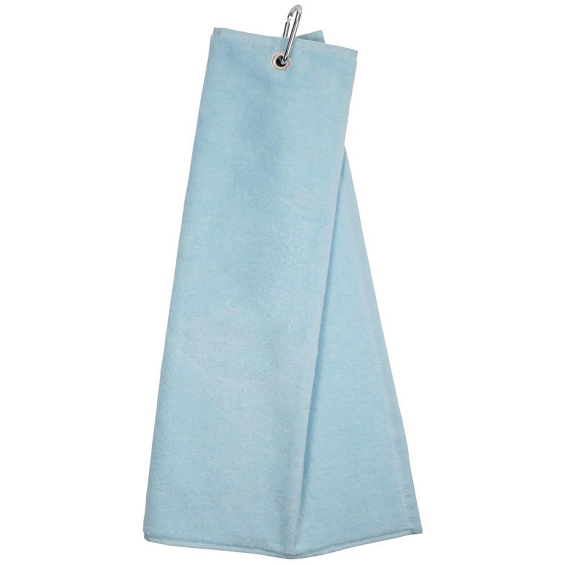 Personalised Embroidered Tri Fold GOLF Towel Trifold Towel with Carabiner Clip  - Always Looking Good - Light Blue  