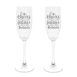 Personalised Engraved Engagement Champagne Flute Glass Set "Future Mrs/Mr"  - Always Looking Good -   