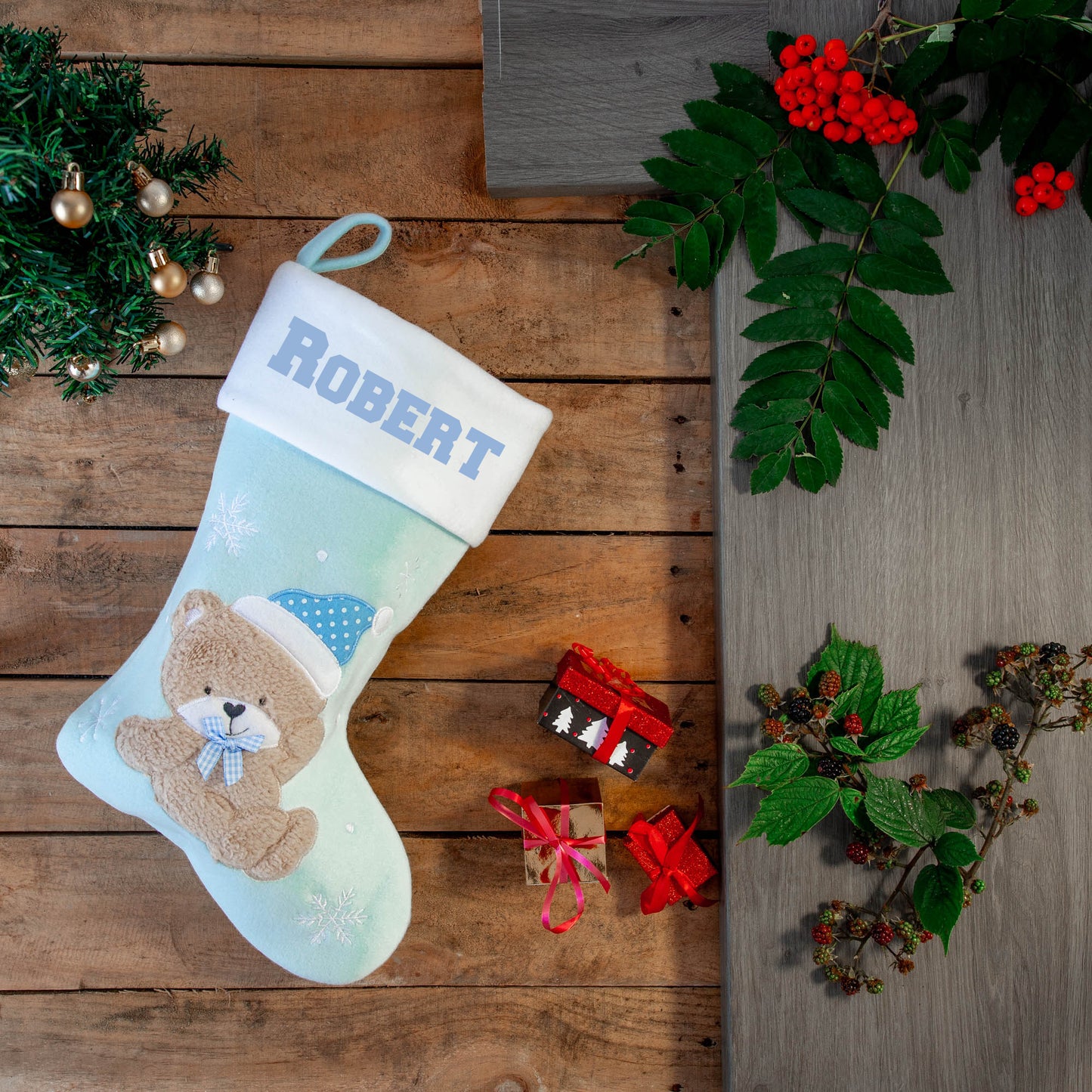 Personalised Baby's 1st Christmas Bear Stocking Sentimental Keepsake  - Always Looking Good -   