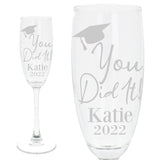Gift For Graduates - Personalised Graduation Champagne Flute Glass
- Always Looking Good -   