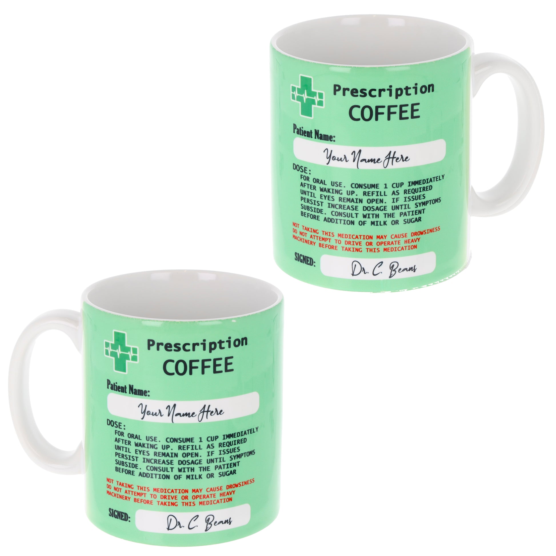 Personalised Prescription Coffee Mug and Coaster Filled Gift Set  - Always Looking Good -   