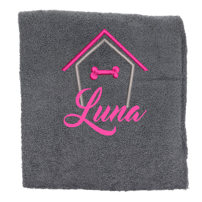 Personalised Dog Towel Pet's Name Embroidered  - Always Looking Good -   