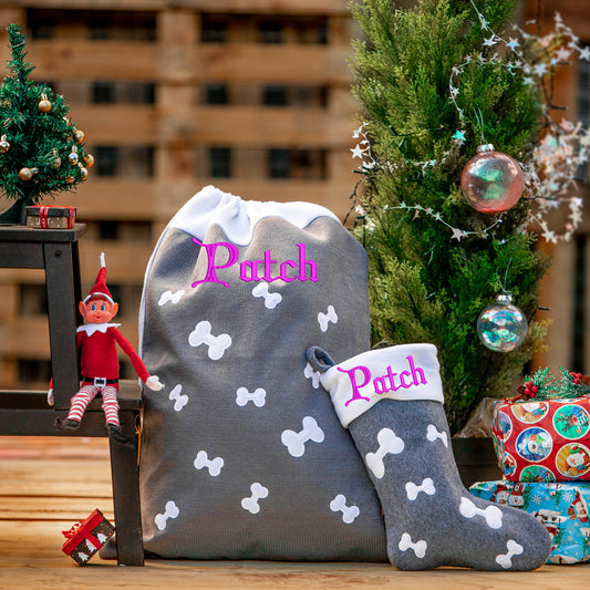 Personalised Pets Christmas Santa Sack & Stocking for Dogs  - Always Looking Good -   