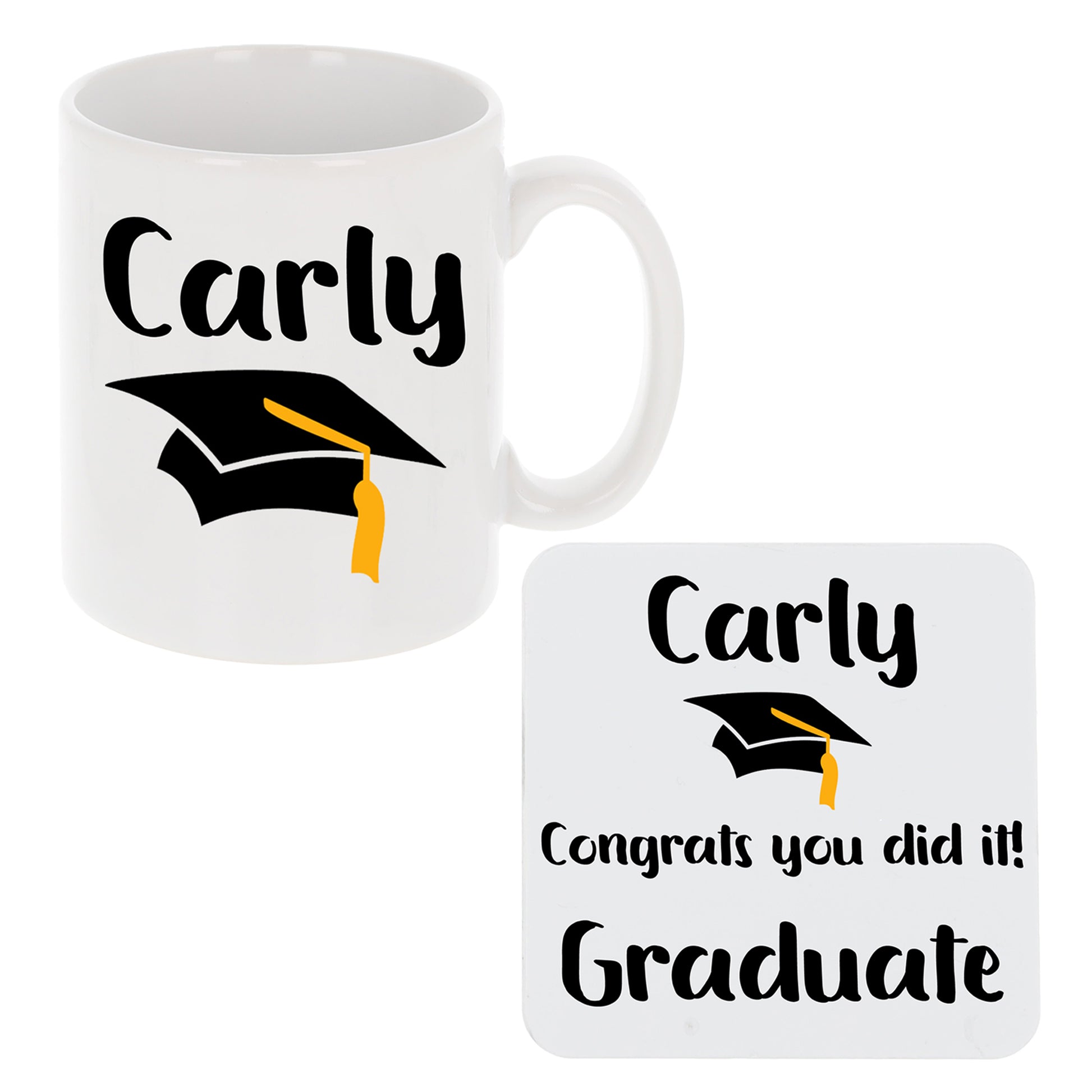 Personalised Graduation Gift Mug & Coaster "Congrats You Did It!" Uni Graduate  - Always Looking Good -   