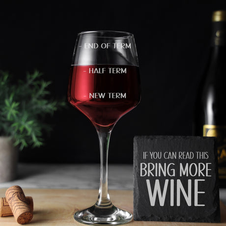 Engraved Wine Glass Gift for Teachers | Teacher Gift End of Term Wine Glass and/or Coaster Set  - Always Looking Good - Glass & Square Coaster  