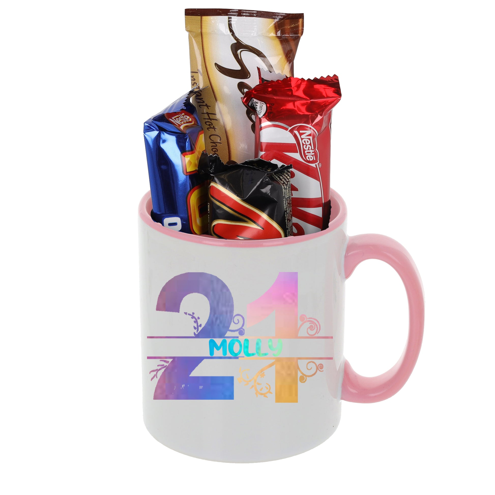 Personalised Filled 21st Birthday Mug  - Always Looking Good - Pink Filled Mug  