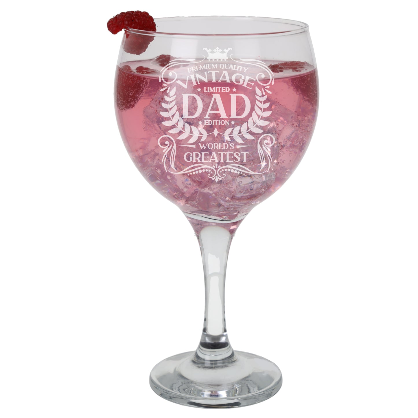 Vintage World's Greatest Dad Engraved Gin Glass Gift  - Always Looking Good - Gin Glass Only  