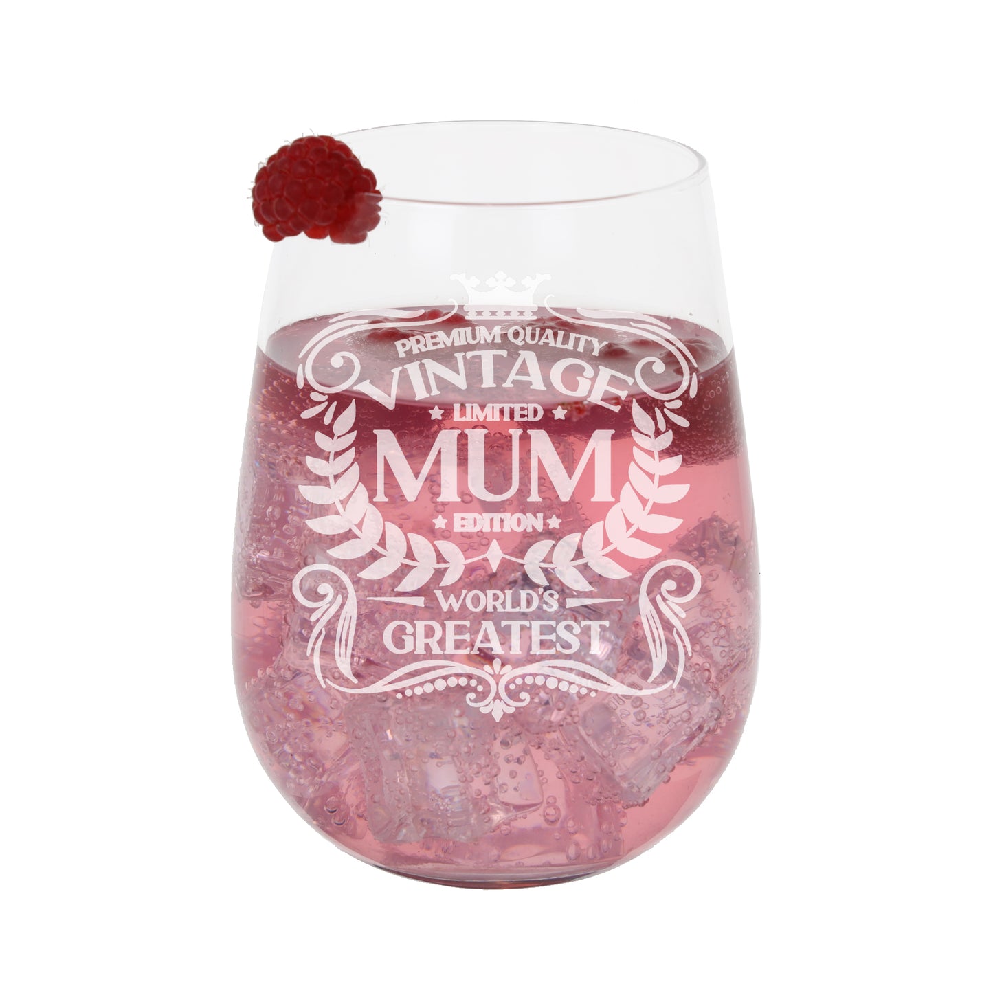 Vintage World's Greatest Mum Engraved Stemless Gin Glass Gift  - Always Looking Good -   