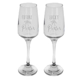Personalised Engraved Future Mrs/Lucky Mr Champagne Glass Set  - Always Looking Good -   