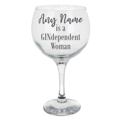 Personalised Engraved GINdependent Women Gin Glass with Name  - Always Looking Good -   