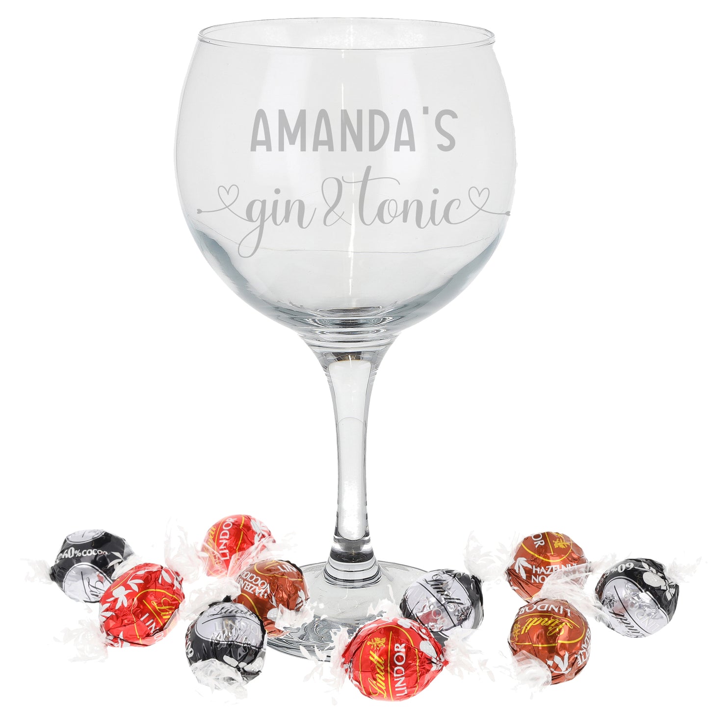 Engraved Personalised Gin Glass | Gin & Tonic Glass with Name  - Always Looking Good - Chocolate Filled  