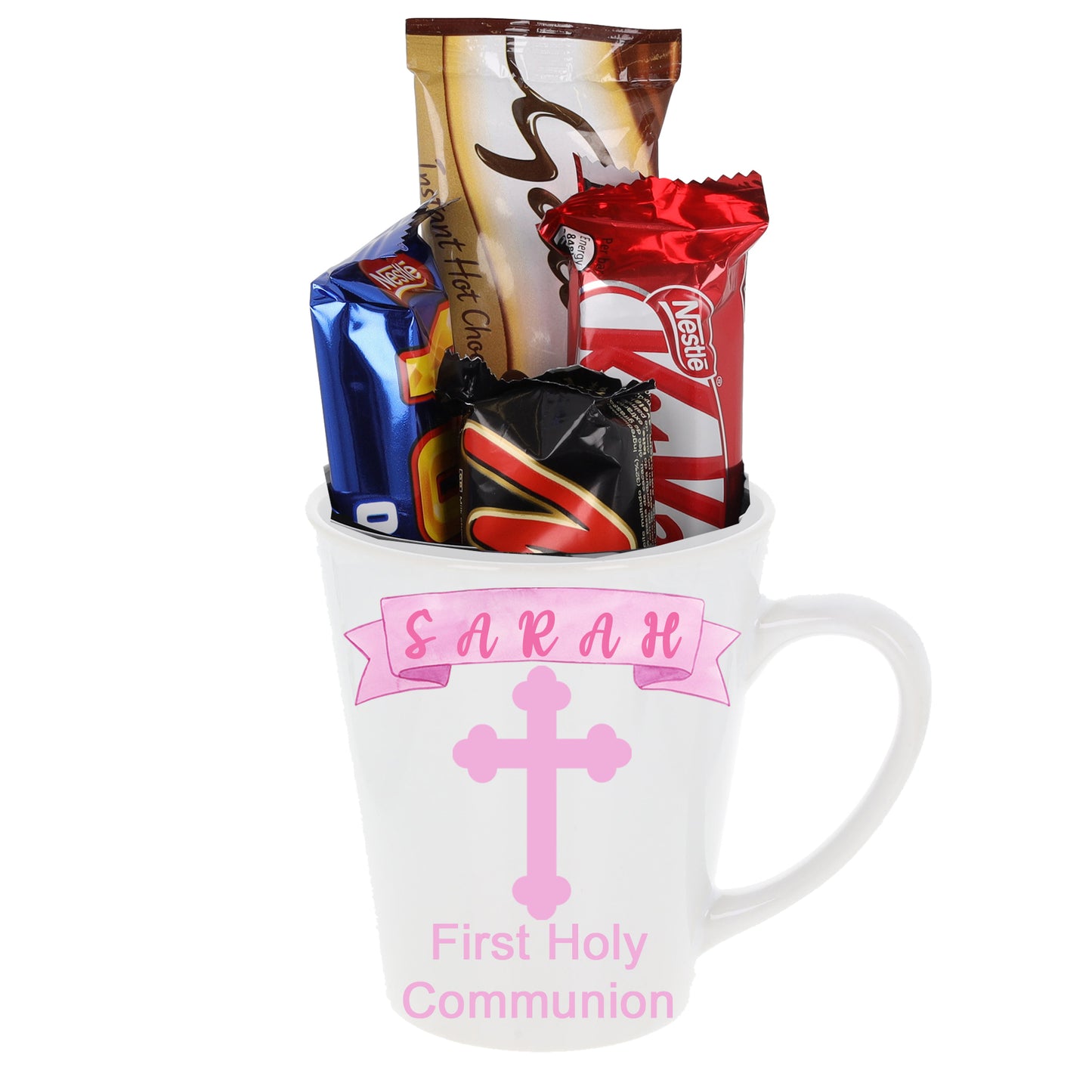 Personalised First Holy Communion Blue or Pink Mug and Coaster  - Always Looking Good -   
