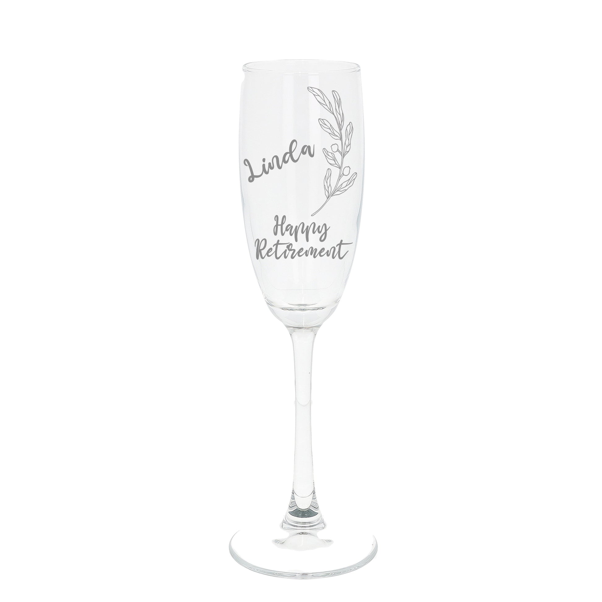 Personalised Engraved Retirement Champagne Glass Gift  - Always Looking Good - Engraved Glass  