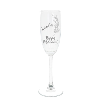 Personalised Champagne Glass For Retirement Gift - Always Looking Good -   