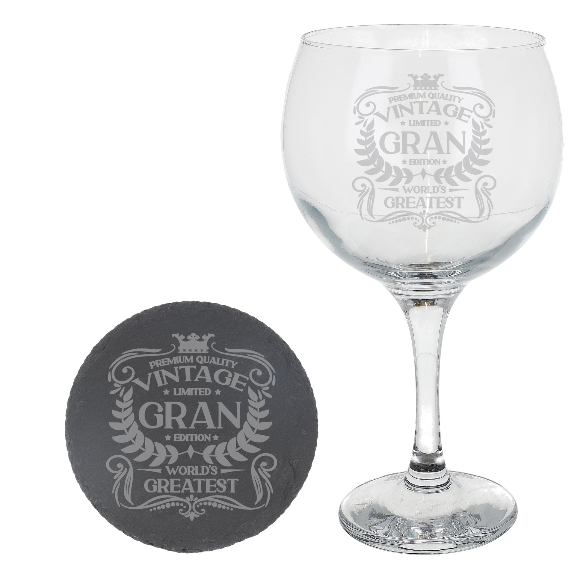 Vintage World's Greatest Gran Engraved Gin Glass Gift  - Always Looking Good -   