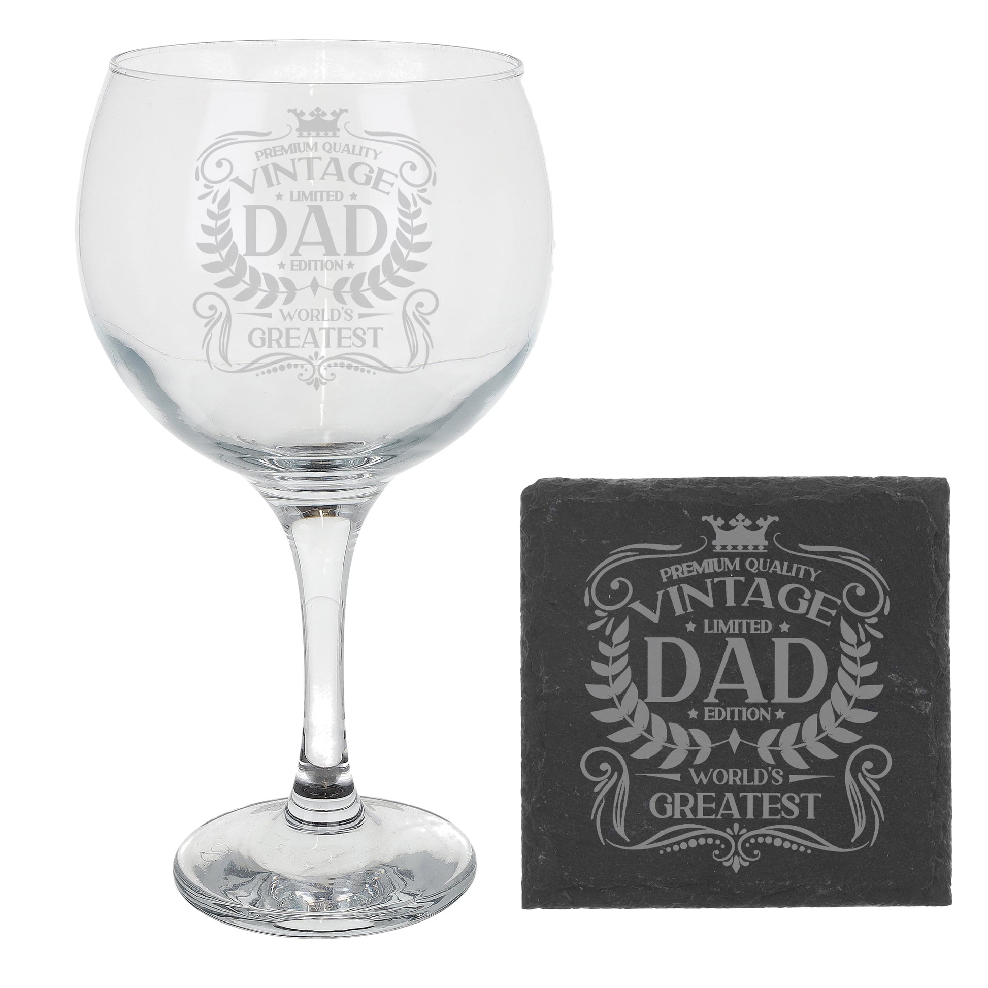 Vintage World's Greatest Dad Engraved Gin Glass Gift  - Always Looking Good -   