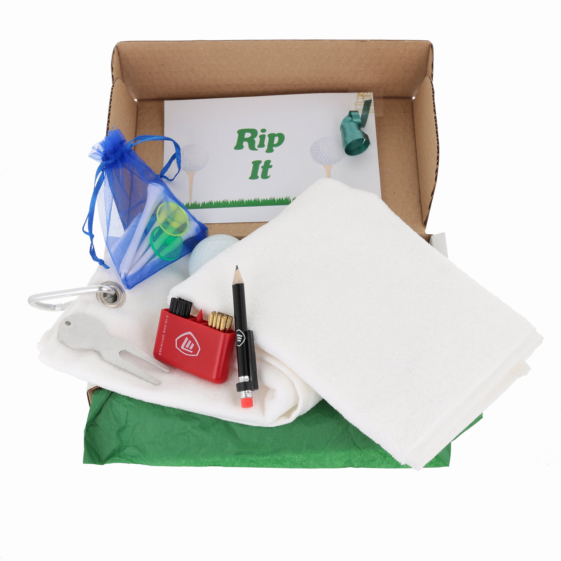 Personalised Tri Fold Golf Towel with Name Golfing Gift Box  - Always Looking Good - White Towel  