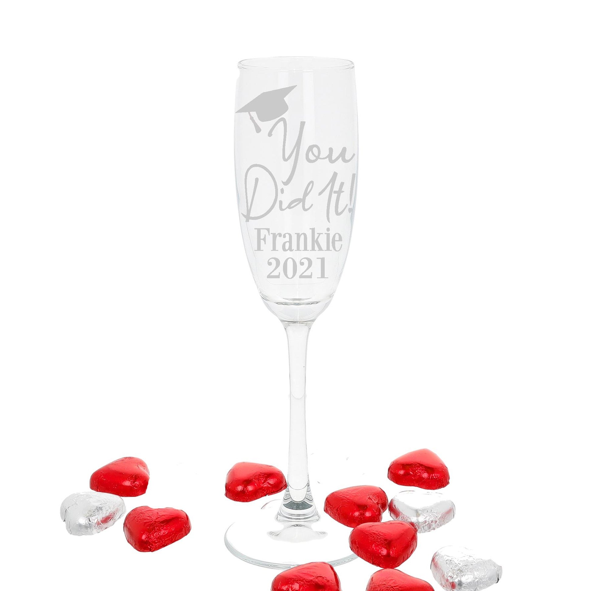Personalised Engraved Graduation Champagne Flute Glass  - Always Looking Good -   