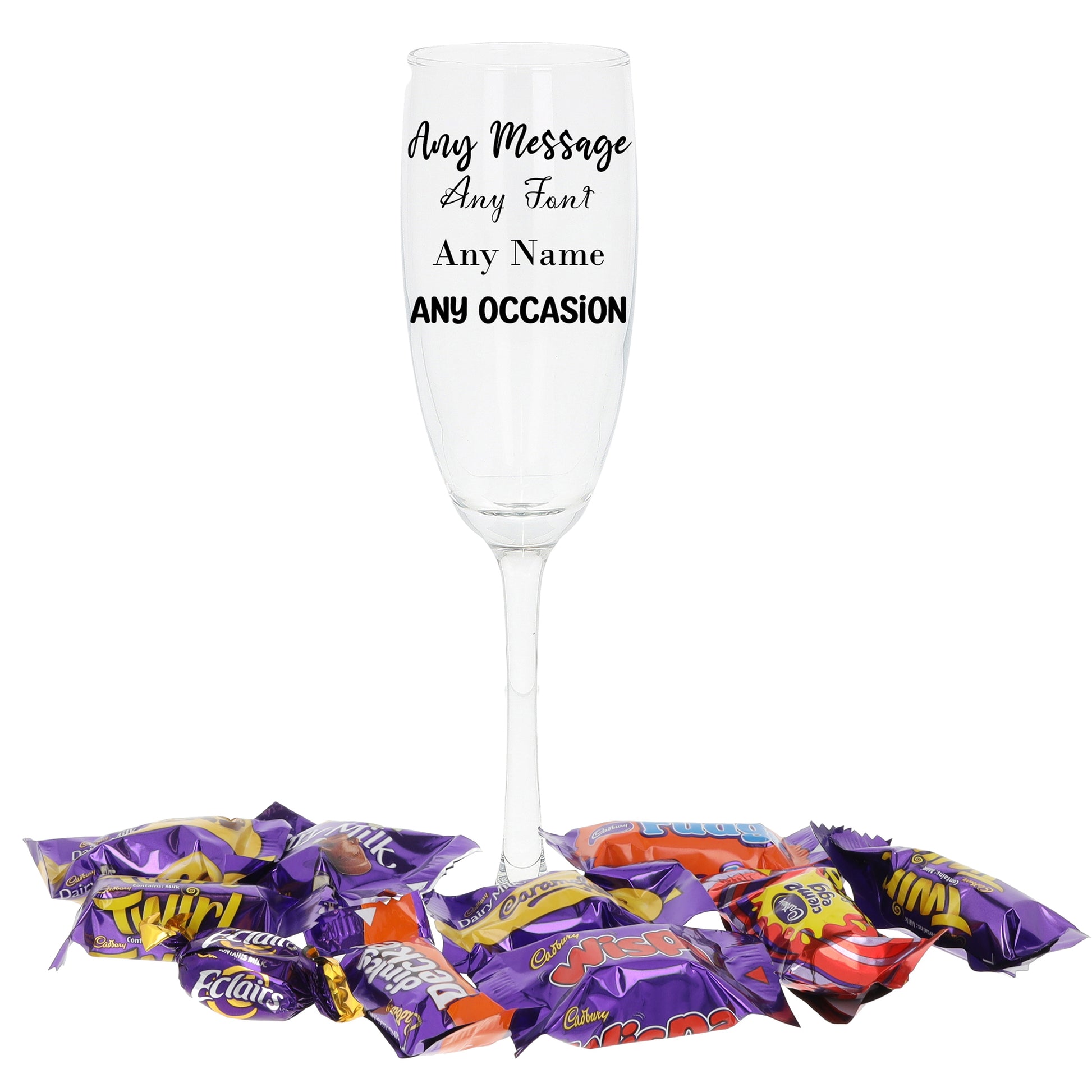 Create Your Own Standard Personalised Engraved Champagne Flute  - Always Looking Good - Heroes Filled  