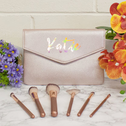 Personalised Cosmetic Bag Filled With Make Up Brushesse Filled With Make Up Brushes Gift Set  - Always Looking Good -   