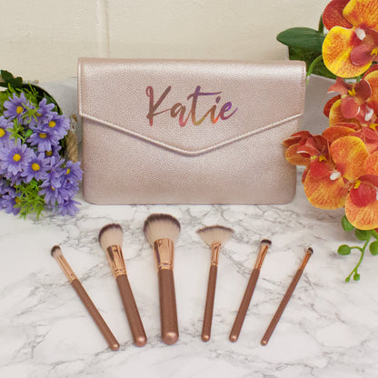 Personalised Cosmetic Bag Filled With Make Up Brushesse Filled With Make Up Brushes Gift Set  - Always Looking Good -   