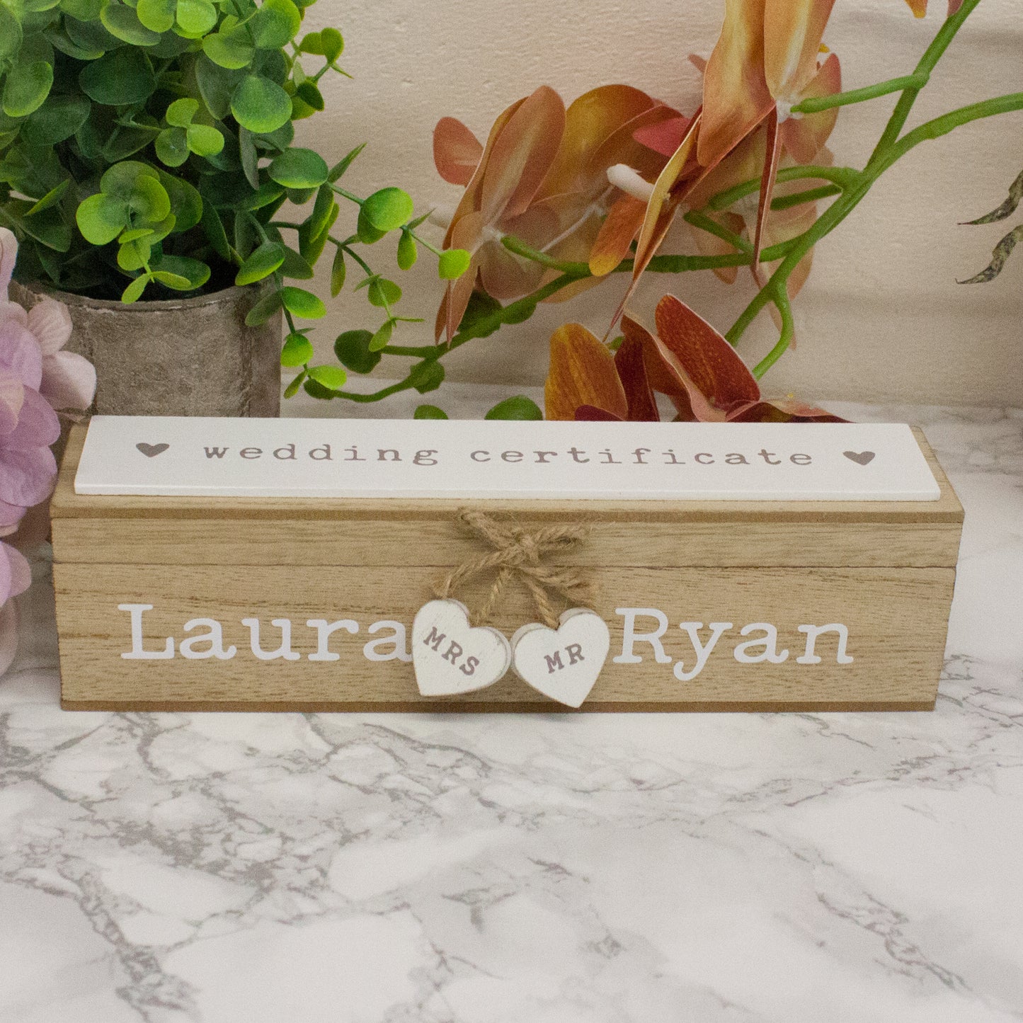 Personalised Wedding Certificate Keepsake Box  - Always Looking Good -   