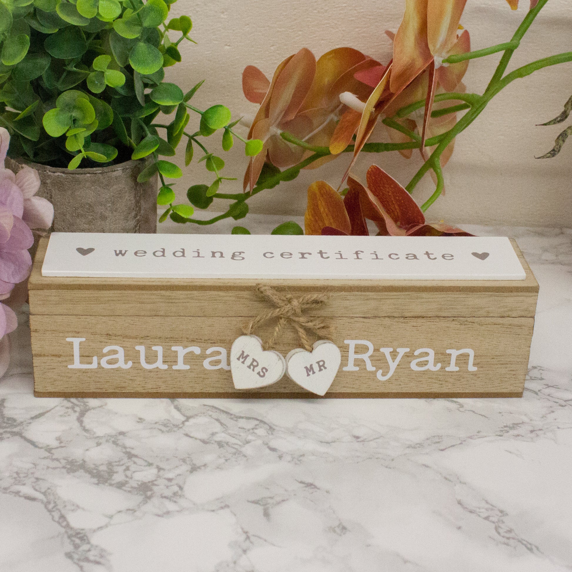 Personalised Wedding Certificate Keepsake Box  - Always Looking Good -   
