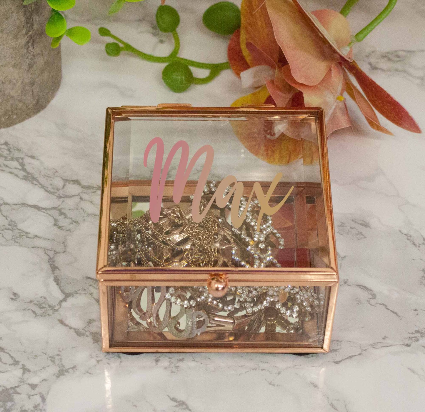 Personalised Rose Gold Glass Jewellery Box  - Always Looking Good -   