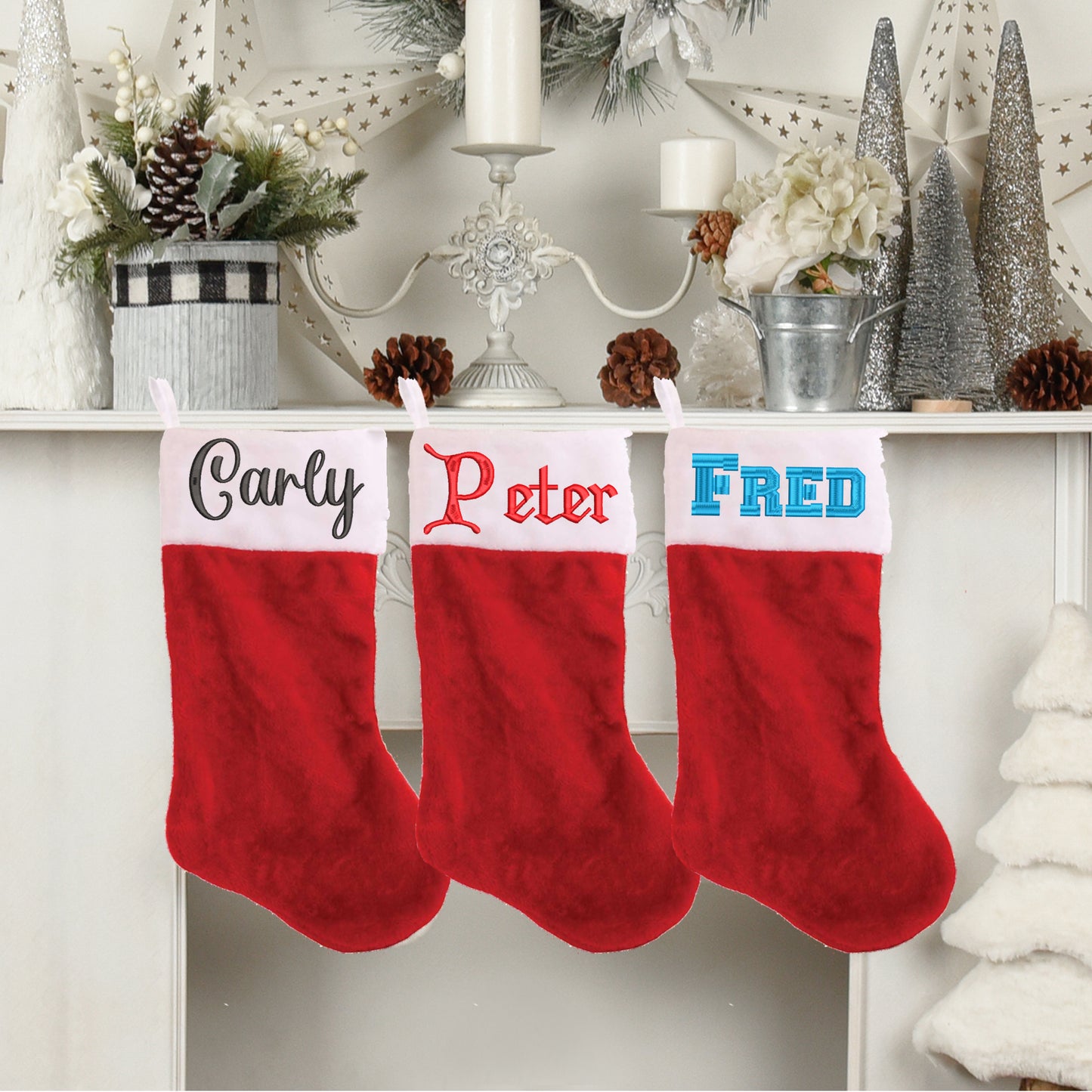 Extra Large Personalised Jumbo Plush Christmas Stocking Embroidered with Any Name  - Always Looking Good -   