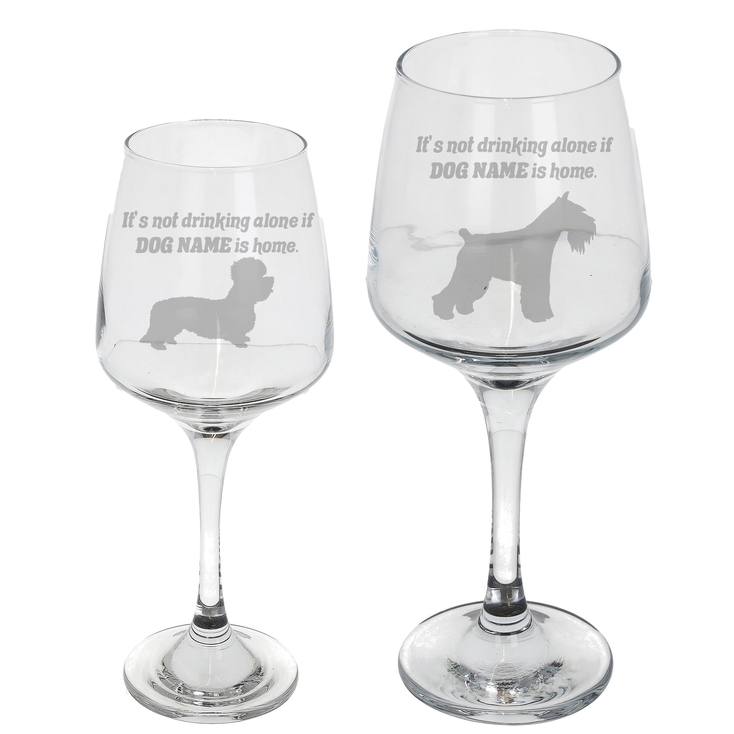 Engraved Personalised Any Dog Breed Wine Glass  - Always Looking Good -   