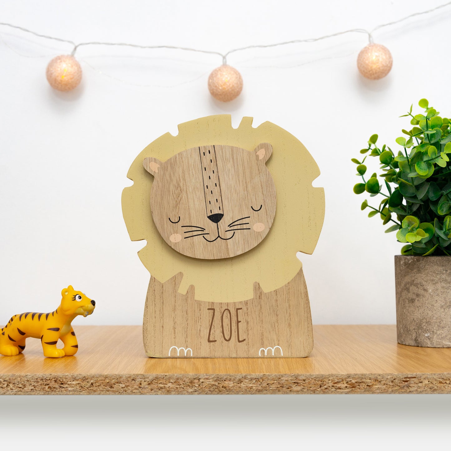 Personalised Engraved Kids Lion Money Box with Name  - Always Looking Good -   