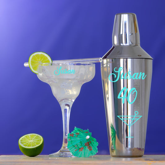 Personalised 40th Birthday Margarita Cocktail Shaker Set  - Always Looking Good -   