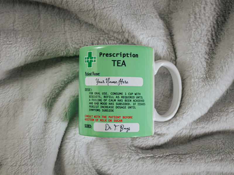 Personalised Prescription Tea Mug and Coaster Filled Gift Set  - Always Looking Good -   