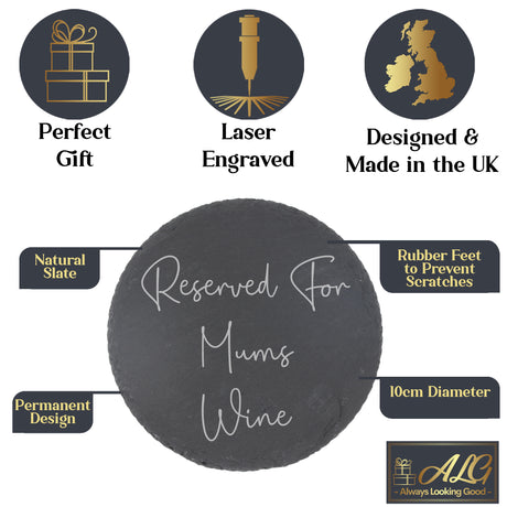 Engraved Wine Glass for Mum Engraved Glass and/or Coaster Gift Set  - Always Looking Good -   