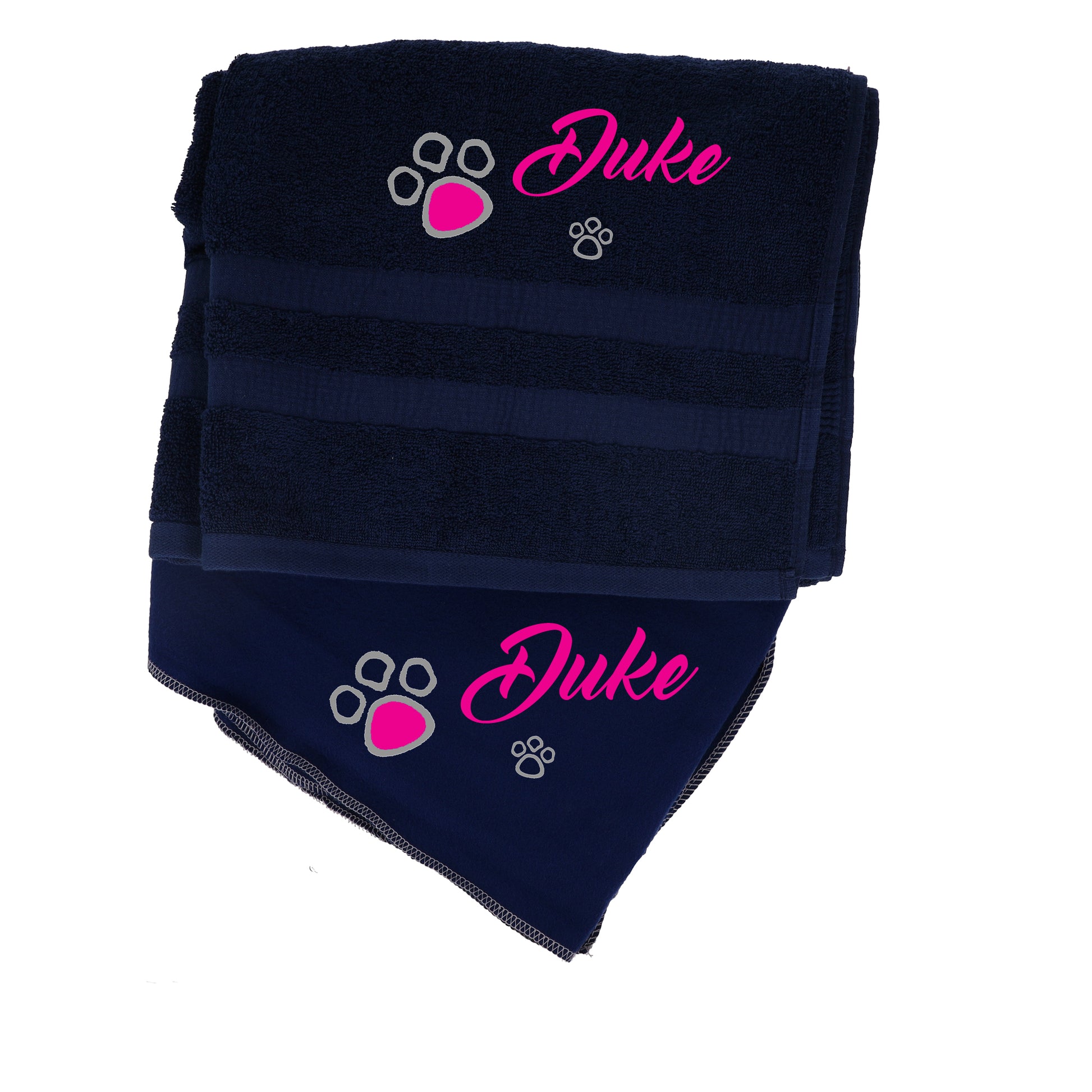 Personalised Dog Blanket and Towel Embroidered With Name Pampered Pooch Gift Set  - Always Looking Good -   