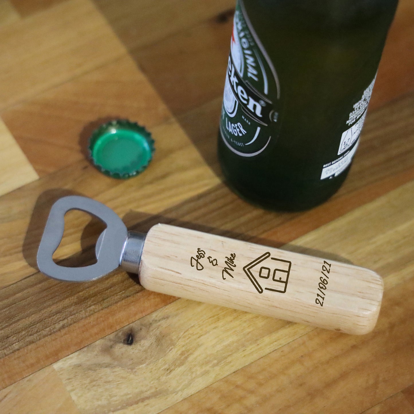 Personalised Engraved Wooden Bottle Opener New Home Gift  - Always Looking Good -   