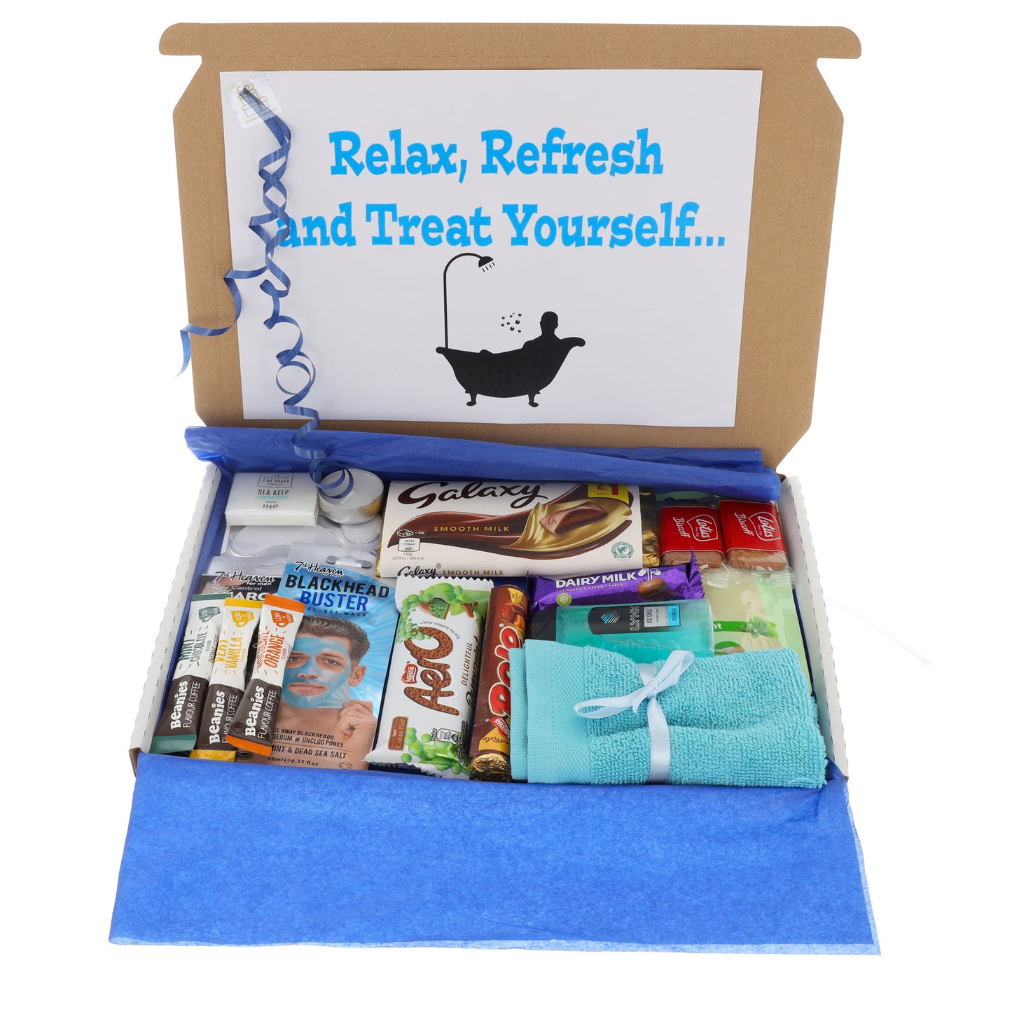 Mens Large Treat Pamper Letterbox Gift Box with Hot Drink  - Always Looking Good -   