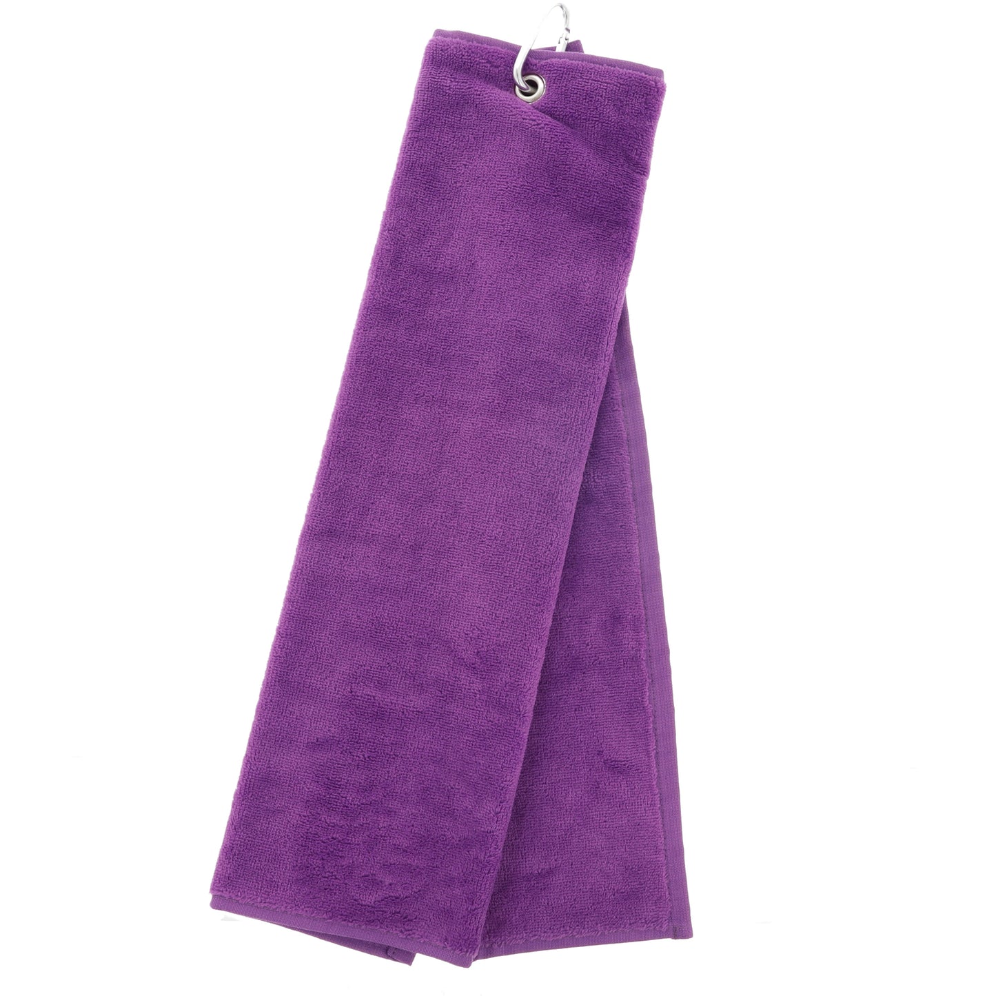Personalised Embroidered Tri Fold TENNIS Towel Trifold with Carabiner Clip  - Always Looking Good - Purple  