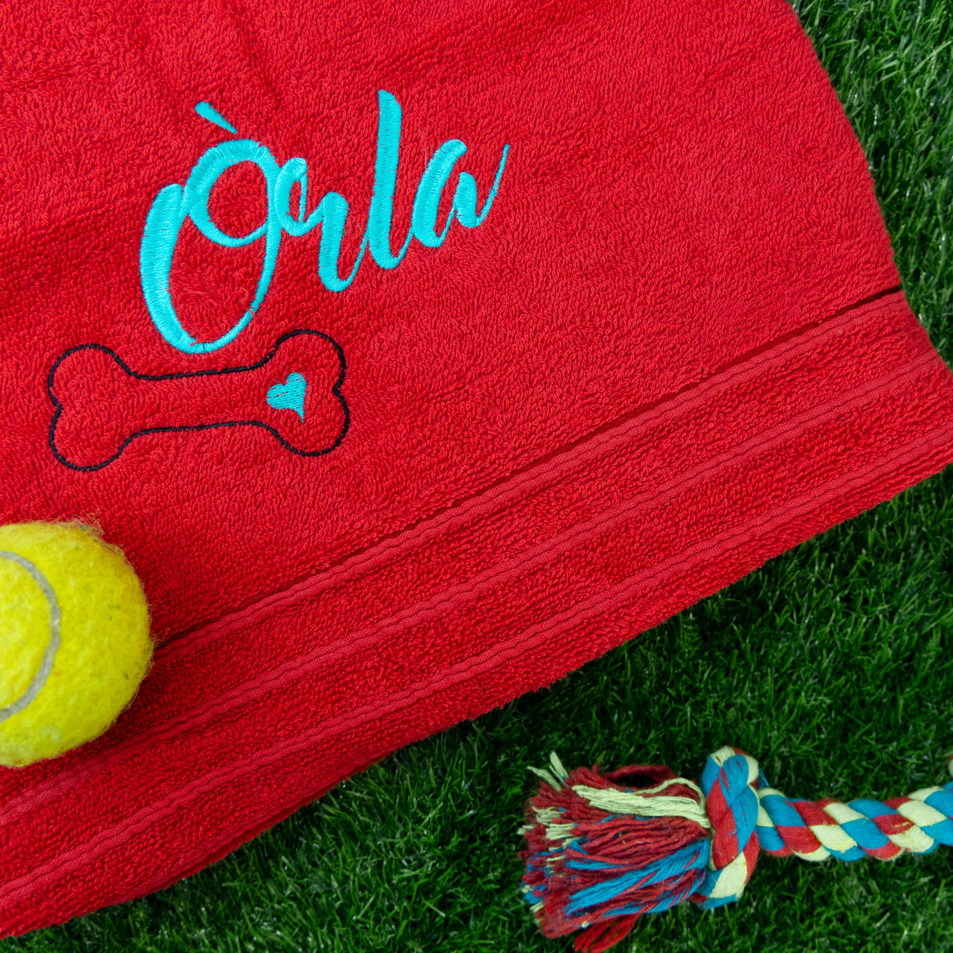 Personalised Dog Towel Pet's Name Embroidered  - Always Looking Good -   